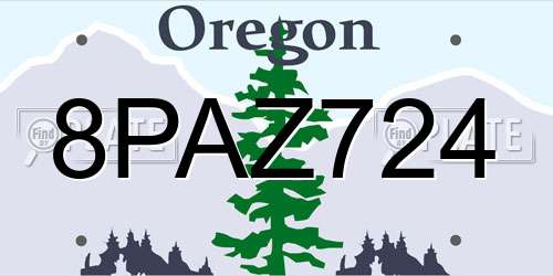 8PAZ724 Oregon License Plate