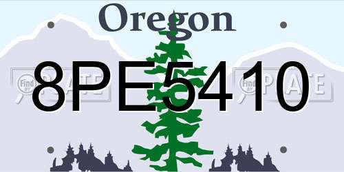 8PE5410 Oregon License Plate