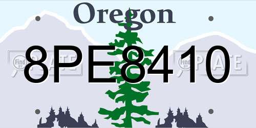 8PE8410 Oregon License Plate