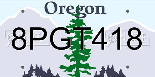 8PGT418 Oregon License Plate