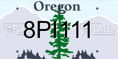 8PI111 Oregon License Plate