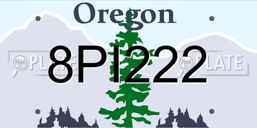 8PI222 Oregon License Plate