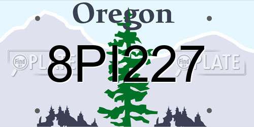 8PI227 Oregon License Plate