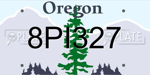 8PI327 Oregon License Plate