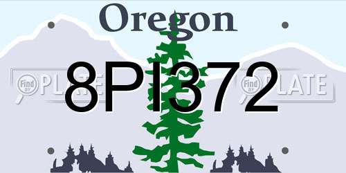 8PI372 Oregon License Plate