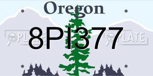8PI377 Oregon License Plate