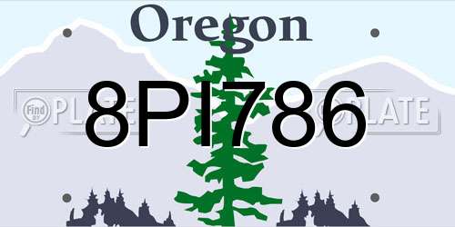8PI786 Oregon License Plate