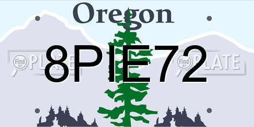 8PIE72 Oregon License Plate