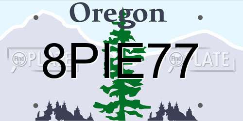 8PIE77 Oregon License Plate