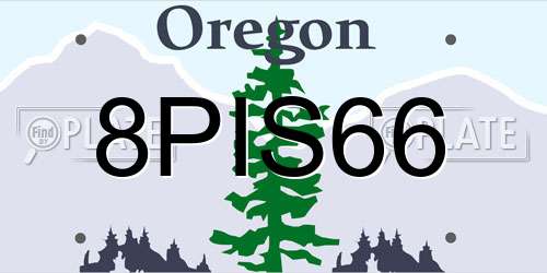8PIS66 Oregon License Plate