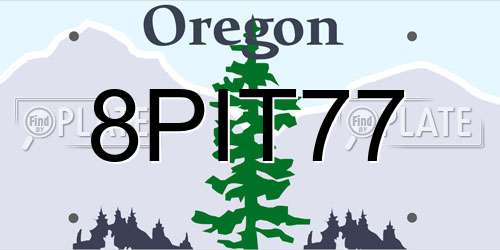 8PIT77 Oregon License Plate