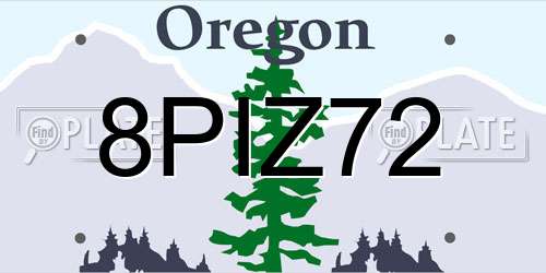 8PIZ72 Oregon License Plate