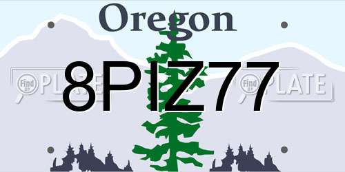8PIZ77 Oregon License Plate