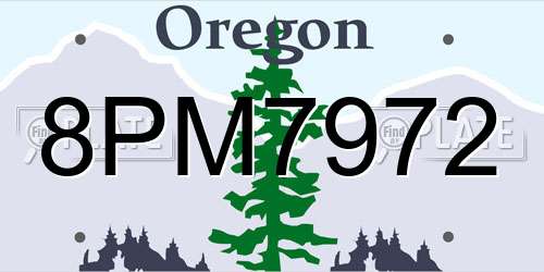 8PM7972 Oregon License Plate