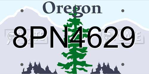 8PN4629 Oregon License Plate