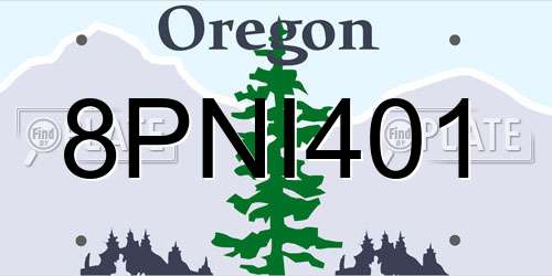 8PNI401 Oregon License Plate