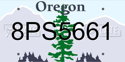 8PS5661 Oregon License Plate