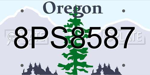 8PS8587 Oregon License Plate