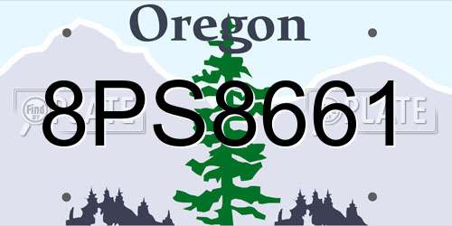 8PS8661 Oregon License Plate