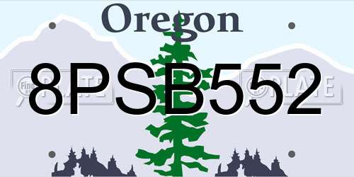 8PSB552 Oregon License Plate
