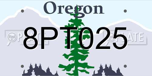 8PT025 Oregon License Plate