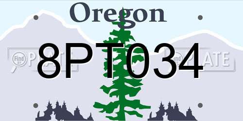 8PT034 Oregon License Plate