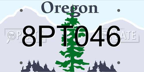 8PT046 Oregon License Plate