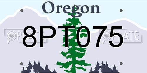 8PT075 Oregon License Plate