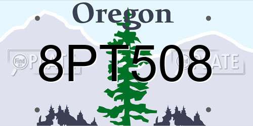 8PT508 Oregon License Plate