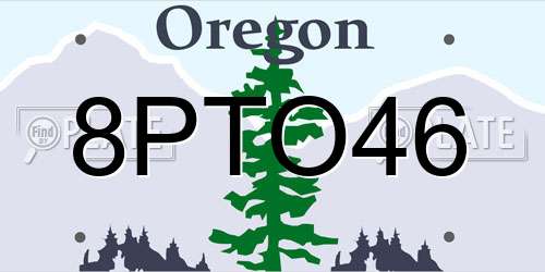 8PTO46 Oregon License Plate