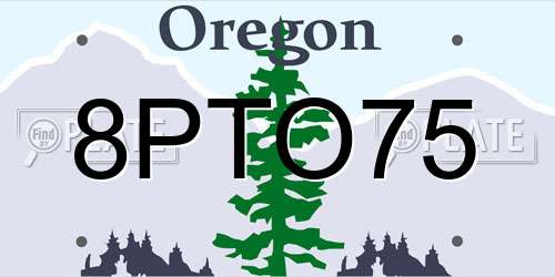 8PTO75 Oregon License Plate