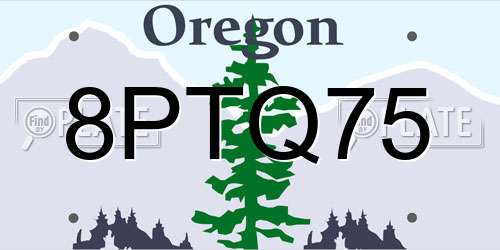 8PTQ75 Oregon License Plate