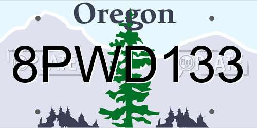 8PWD133 Oregon License Plate