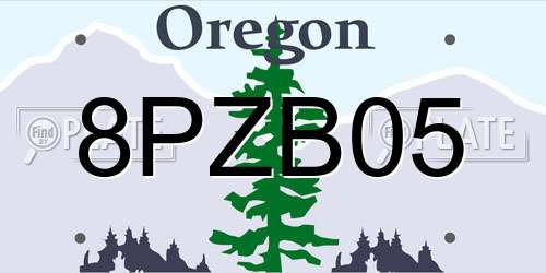 8PZB05 Oregon License Plate