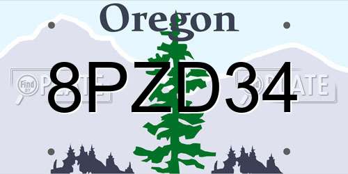 8PZD34 Oregon License Plate