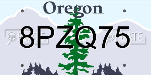 8PZQ75 Oregon License Plate
