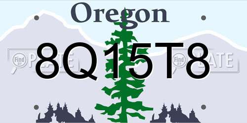 8Q15T8 Oregon License Plate