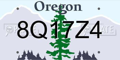 8Q17Z4 Oregon License Plate