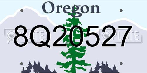 8Q20527 Oregon License Plate