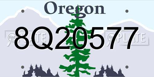 8Q20577 Oregon License Plate