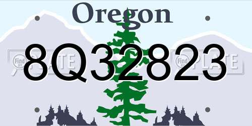 8Q32823 Oregon License Plate