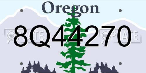 8Q44270 Oregon License Plate