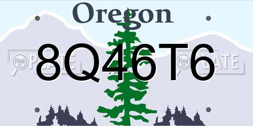 8Q46T6 Oregon License Plate