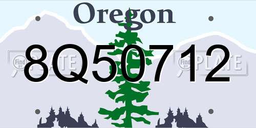 8Q50712 Oregon License Plate
