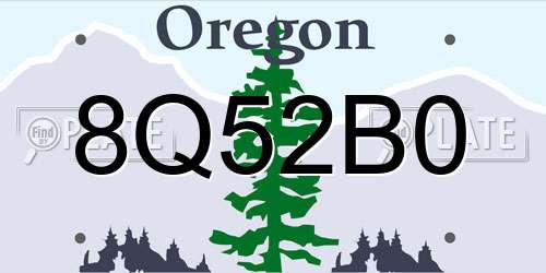 8Q52B0 Oregon License Plate