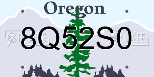 8Q52S0 Oregon License Plate