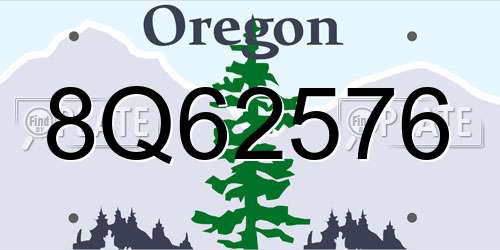 8Q62576 Oregon License Plate