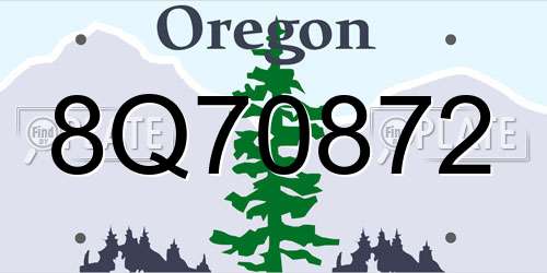 8Q70872 Oregon License Plate