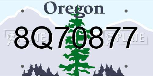 8Q70877 Oregon License Plate