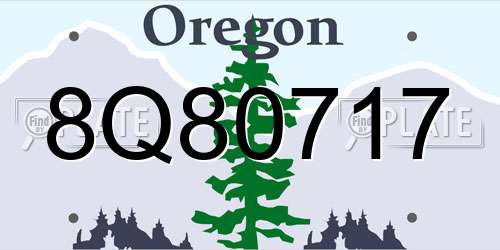 8Q80717 Oregon License Plate